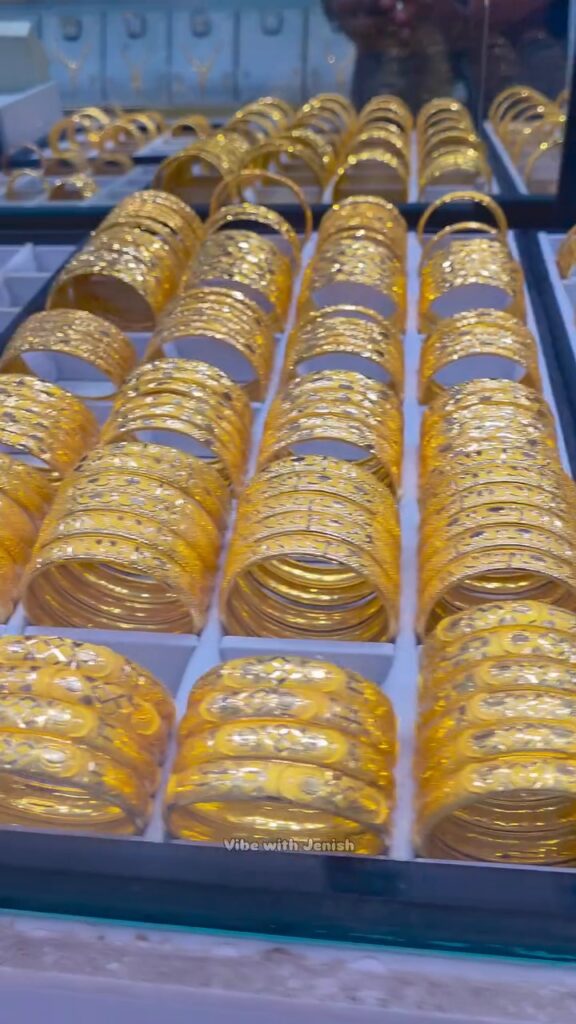 Wide selection of gold jewelry in Batha Gold Market